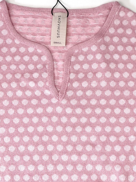 Finstickad tröja rosa dot från Skovhuus