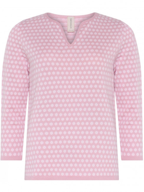 Finstickad tröja rosa dot från Skovhuus