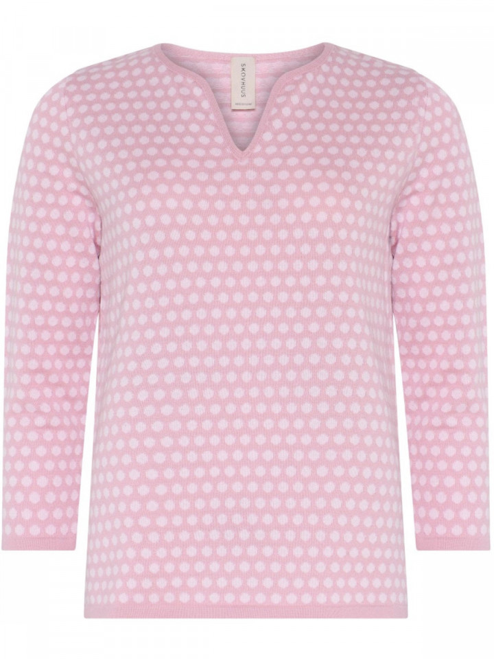 Finstickad tröja rosa dot från Skovhuus