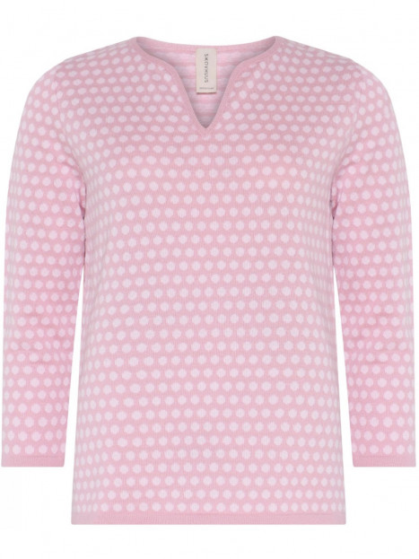 Finstickad tröja rosa dot från Skovhuus