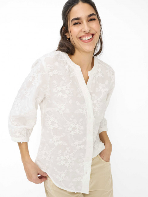 Bomullsblus Velia vit brodyr från Brax 2