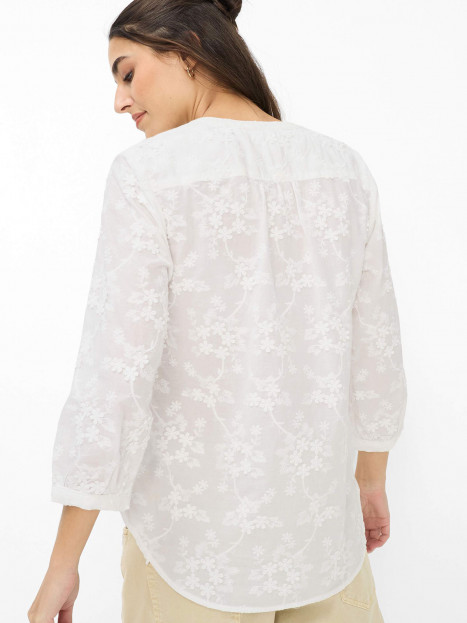 Bomullsblus Velia vit brodyr från Brax