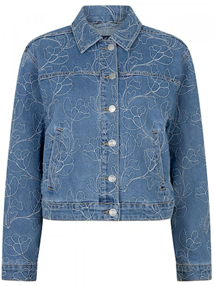 Jeansjacka brodyr denimblå från Red Button