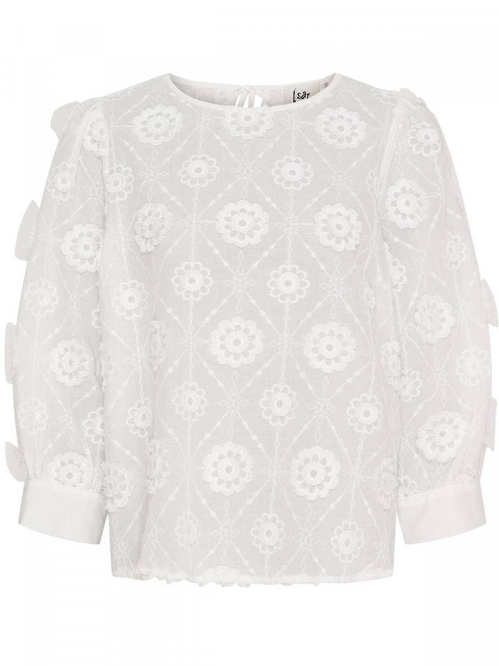 Blus Maggi med broderi vit från Isay
