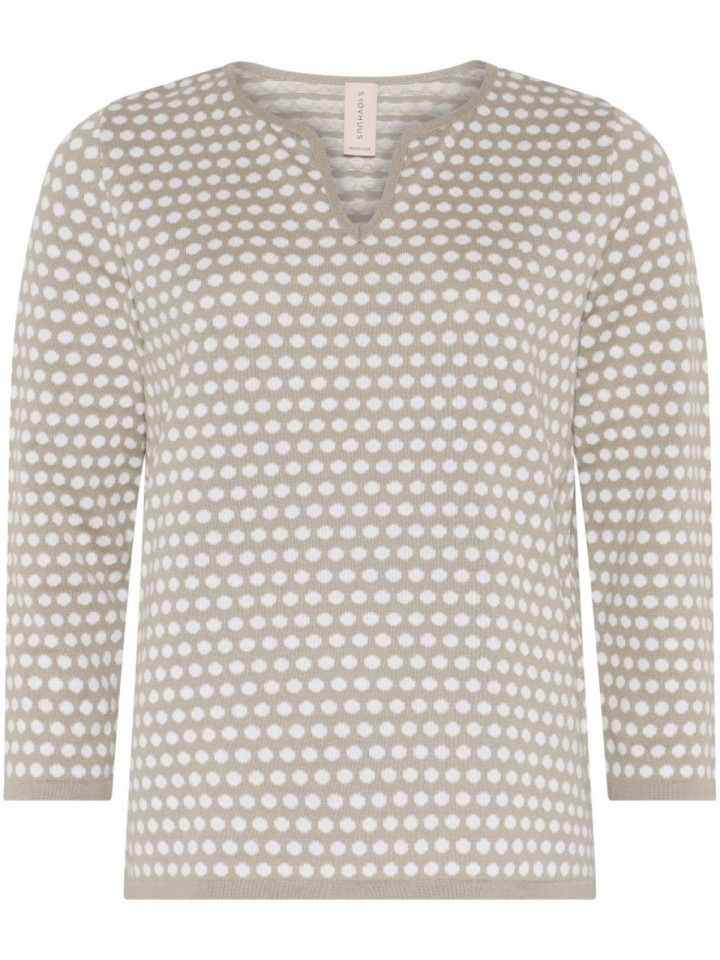 Finstickad tröja grå dot från Skovhuus