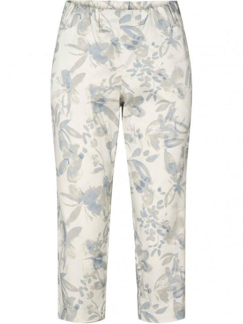 Mirakelbyxa Taylor Capri vit/blå/grå från LauRie