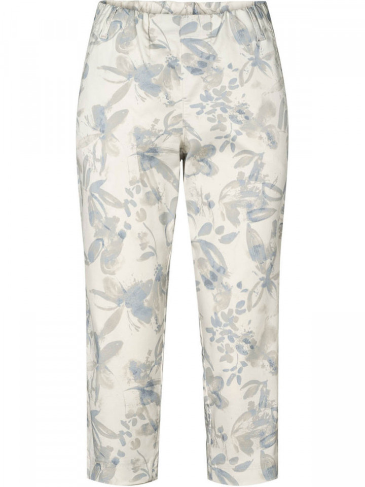 Mirakelbyxa Taylor Capri vit/blå/grå från LauRie