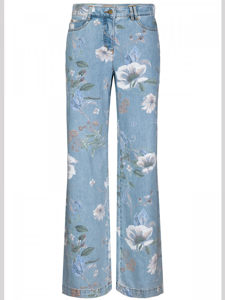 Blommiga Jeans denimblå från Bianca
