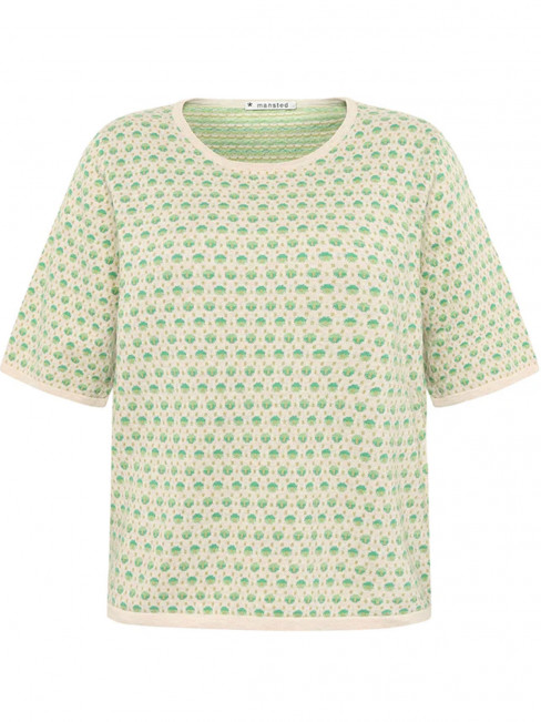 Finstickad tröja Pomme grön från Mansted