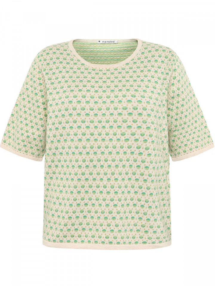 Finstickad tröja Pomme grön från Mansted