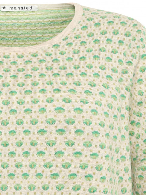Finstickad tröja Pomme grön från Mansted 2