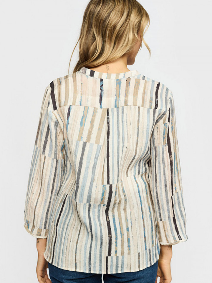 Blus Amoa blue stripe från 2-BIZ