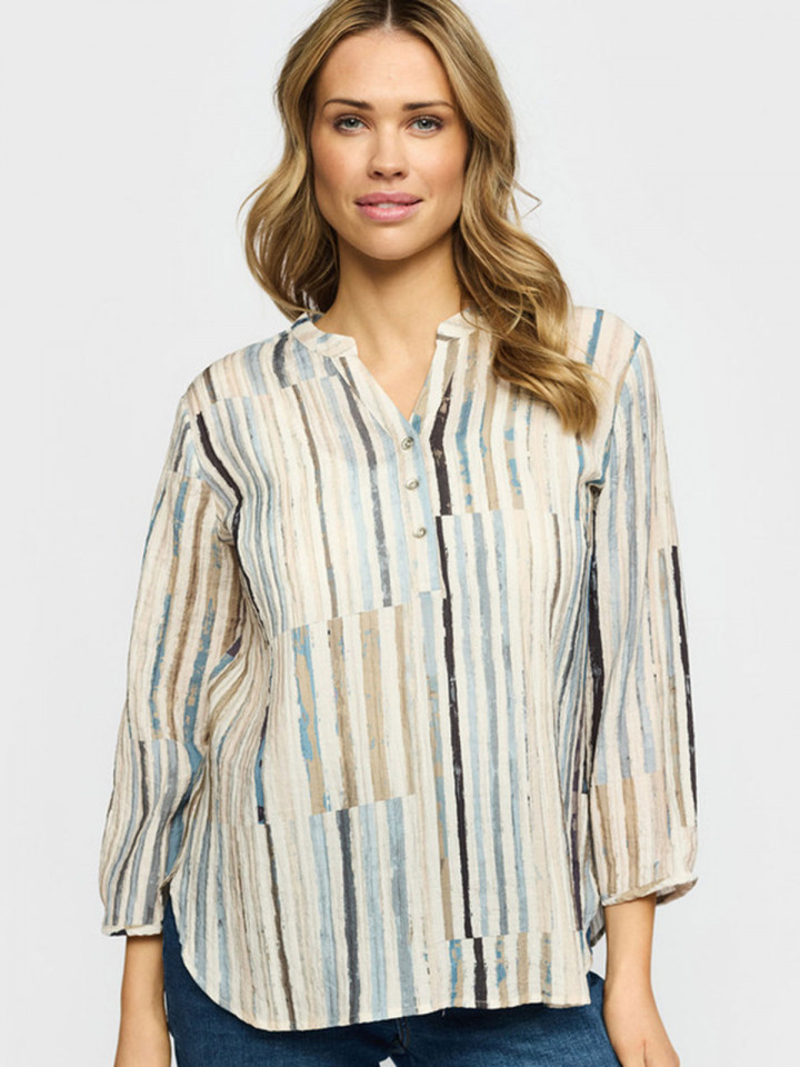 Blus Amoa blue stripe från 2-BIZ