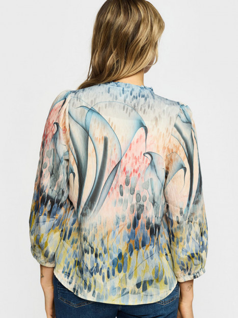 Blus Johanna blå mix från 2-biz