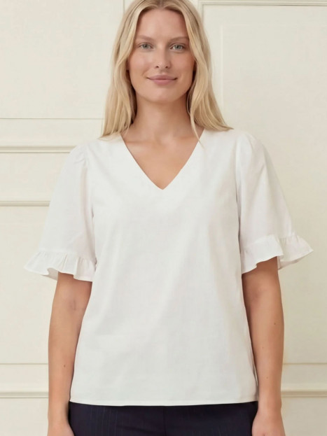 Blus Sigga Flounce vit från Isay