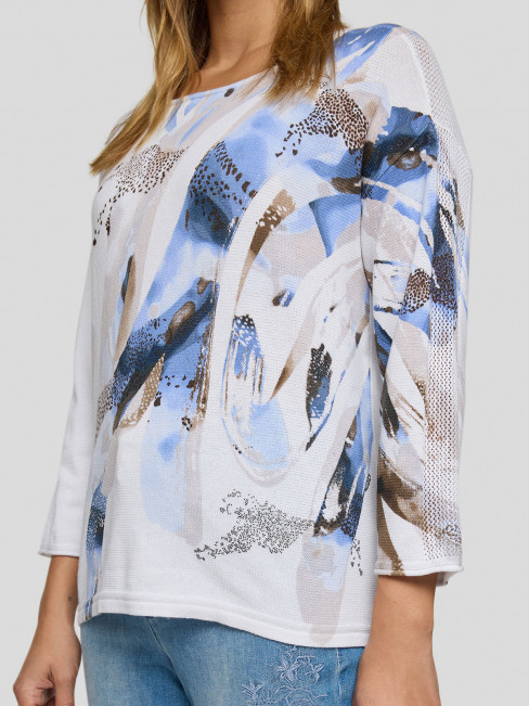 Bomullströja blå/vit från Rabe