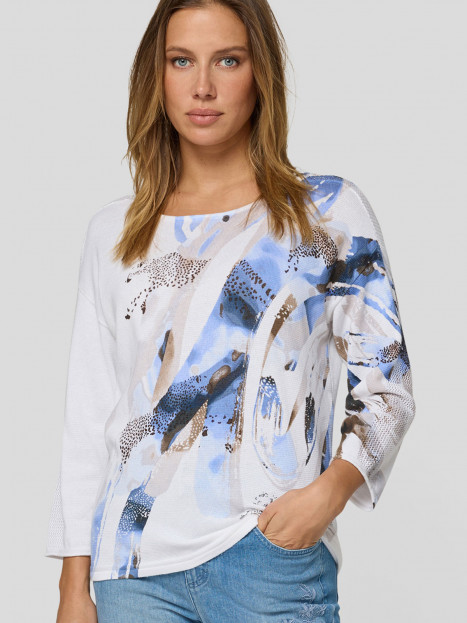 Bomullströja blå/vit från Rabe