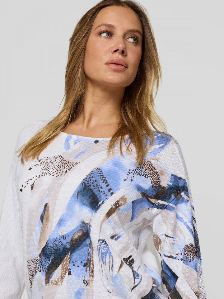 Bomullströja blå/vit från Rabe