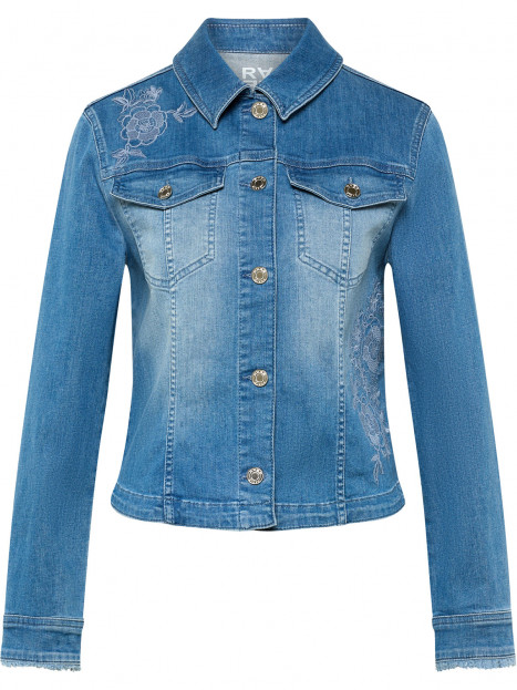 Jeansjacka med brodyr blå från Rabe