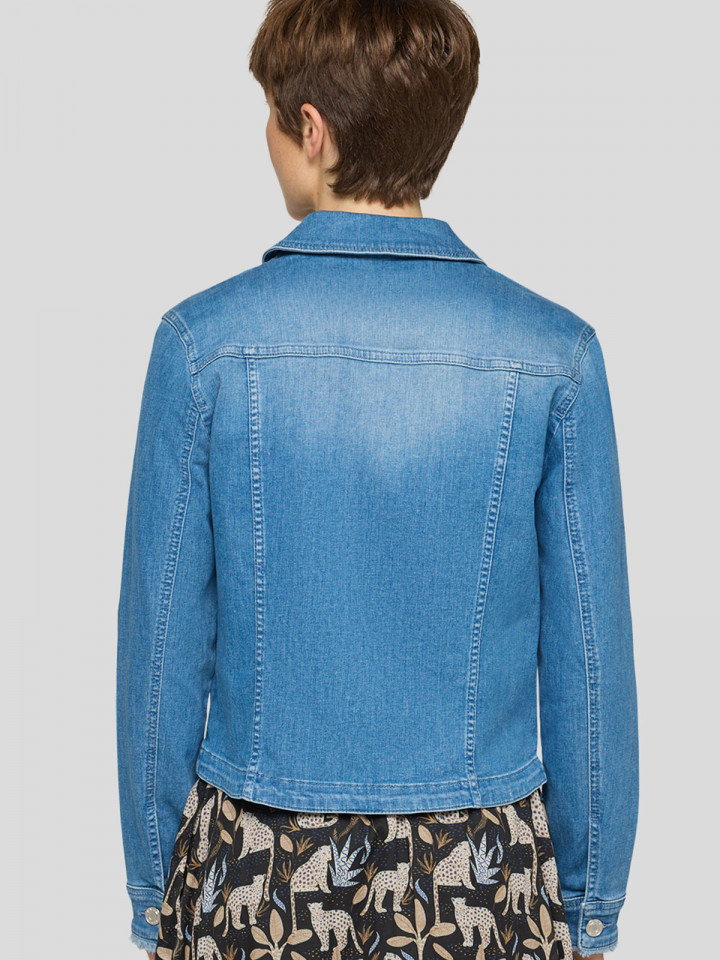 Jeansjacka med brodyr blå från Rabe