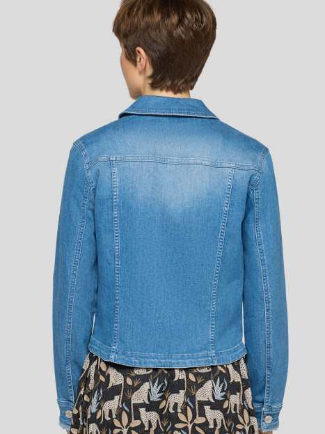 Jeansjacka med brodyr blå från Rabe