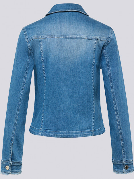 Jeansjacka med brodyr blå från Rabe