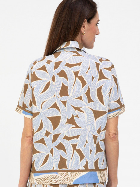 Kortärmad blus blå/mullvad från Bianca