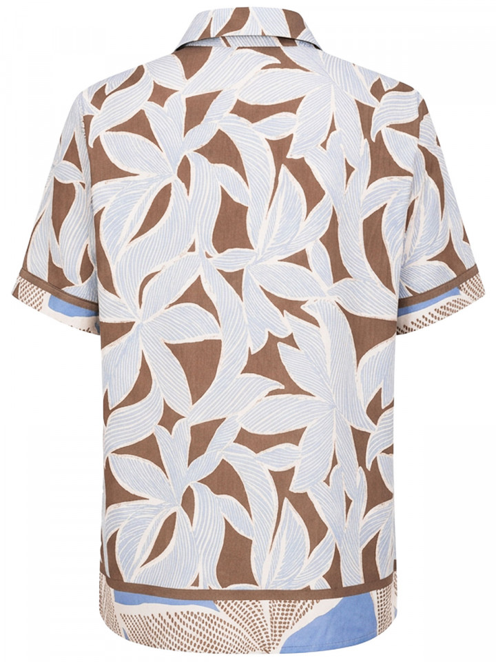 Kortärmad blus blå/mullvad från Bianca