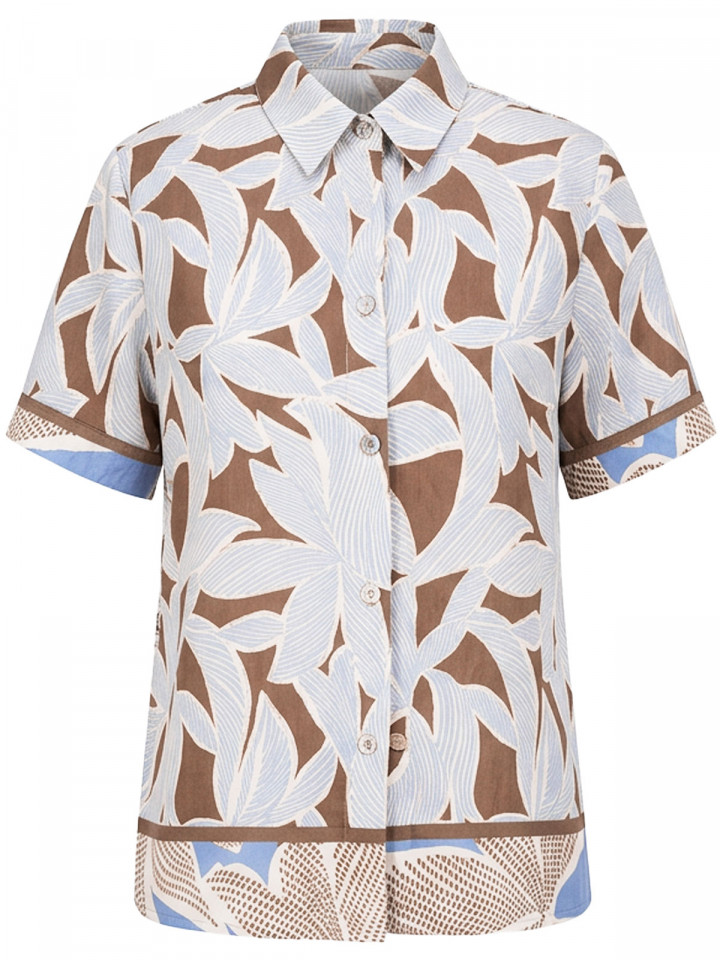 Kortärmad blus blå/mullvad från Bianca