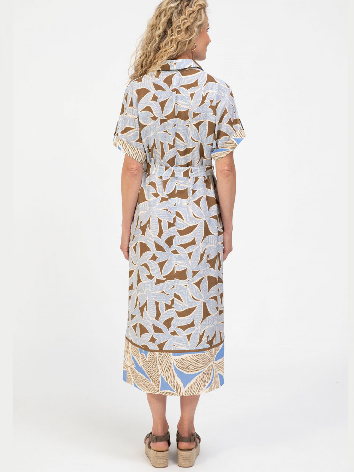 Skjortklänning blå/mullvad från Bianca