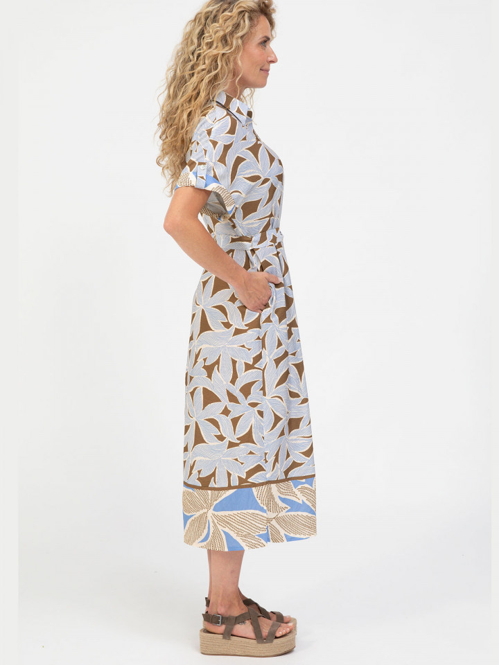 Skjortklänning blå/mullvad från Bianca