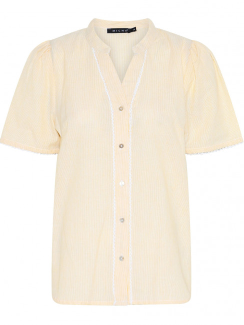 Bomullsblus gul rand från Micha