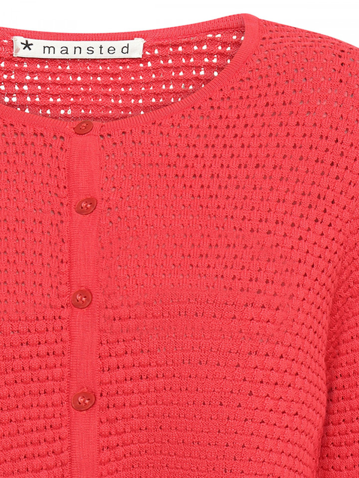 Bomullskofta Weiss röd från Mansted