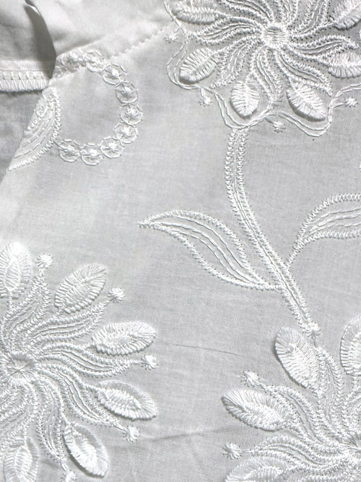 Bomullsblus vit brodyr från MXO