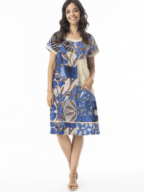 Klänning Wyndham patch blå från Orientique