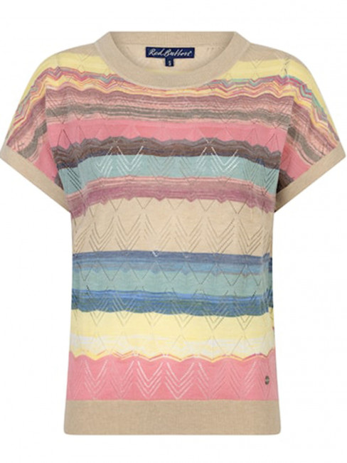 Fin- och mönsterstickad topp multi från Red Button