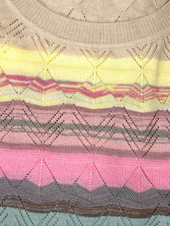 Fin- och mönsterstickad topp multi...