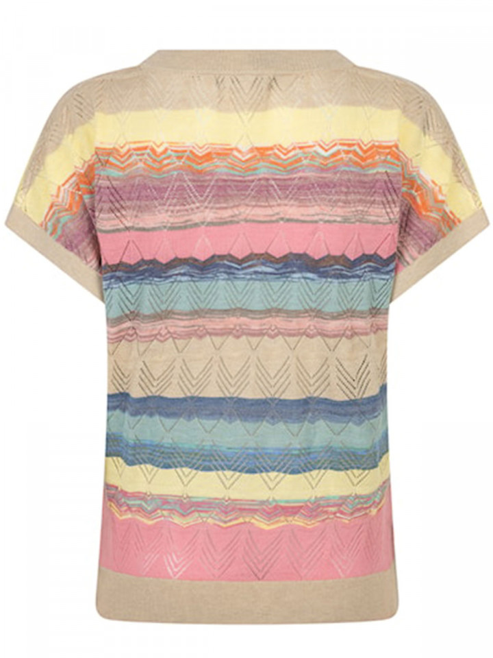 Fin- och mönsterstickad topp multi...