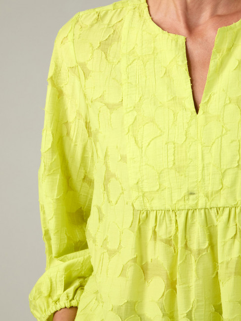 Viskosblus limegul blom från Sahara 2