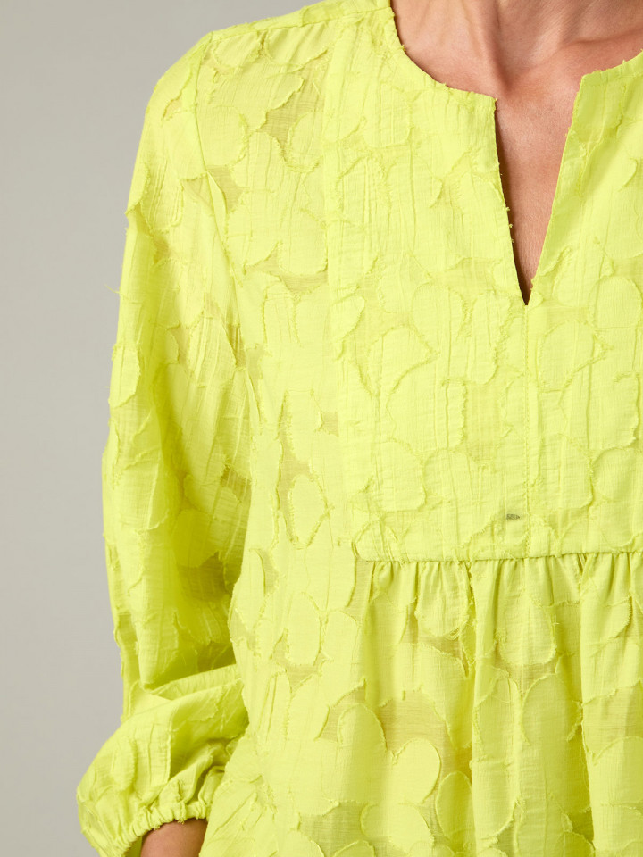 Viskosblus limegul blom från Sahara