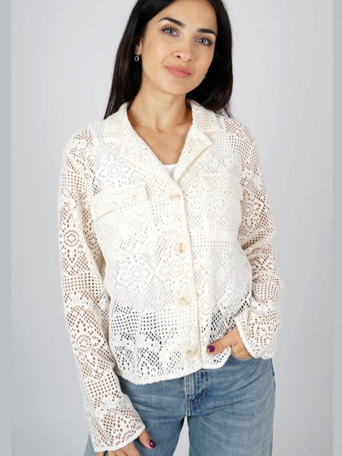 Virkad jacka vit från M.X.O