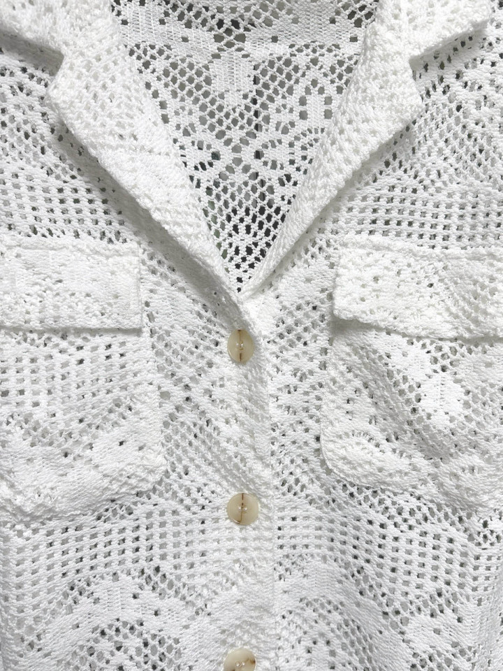 Virkad jacka vit från M.X.O