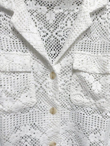 Virkad jacka vit från M.X.O