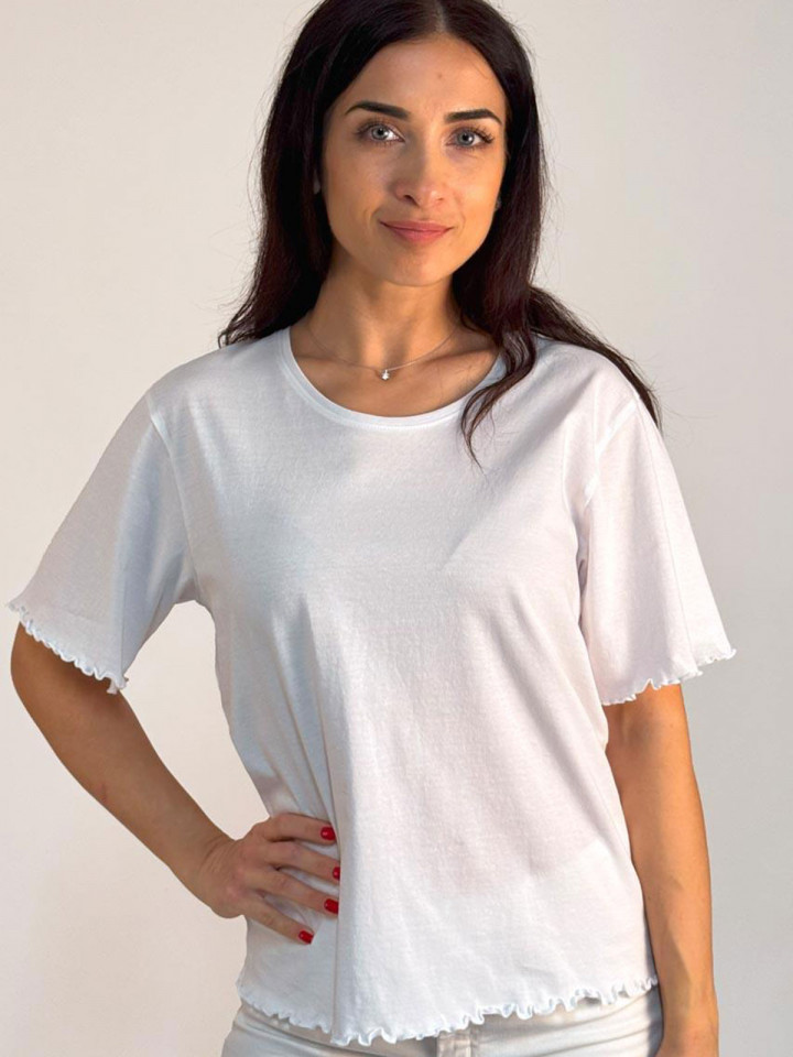 T-shirt Vit med frillkant från MXO