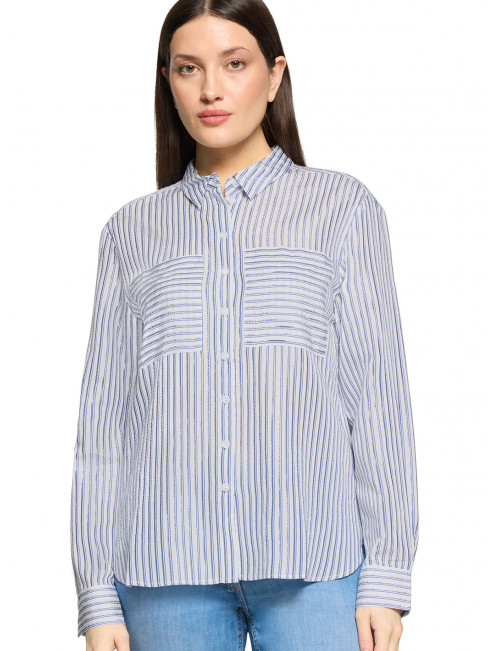 Randig skjorta blå/silver-ränder från Betty Barclay