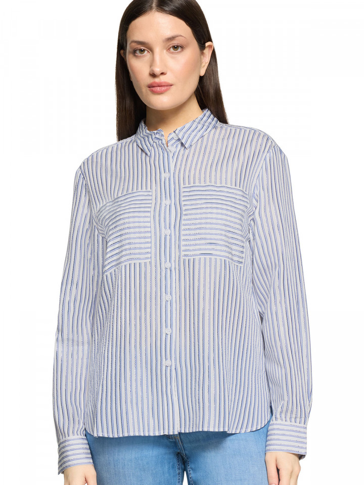 Randig skjorta blå/silver-ränder från Betty Barclay