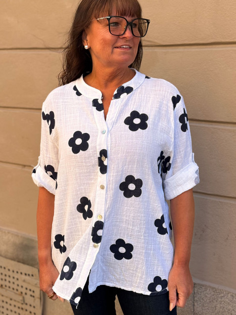 Blus vit marin blom från Hillevi of Sweden