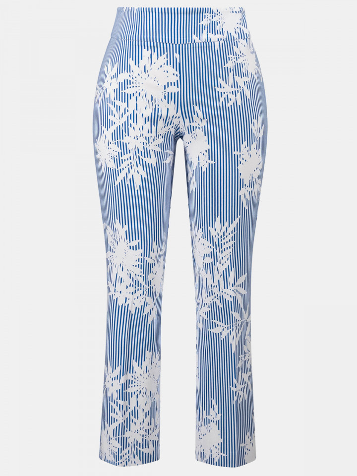 Stretchig byxa rand-blomma blå från...