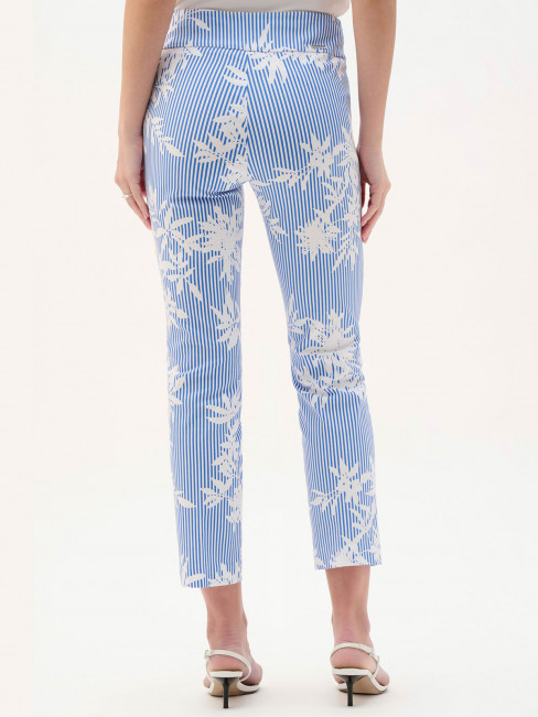 Stretchig byxa rand-blomma blå från Joseph Ribkoff 2