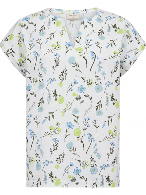 Topp Viva-tee vit med blå-grönt från FreeQuent